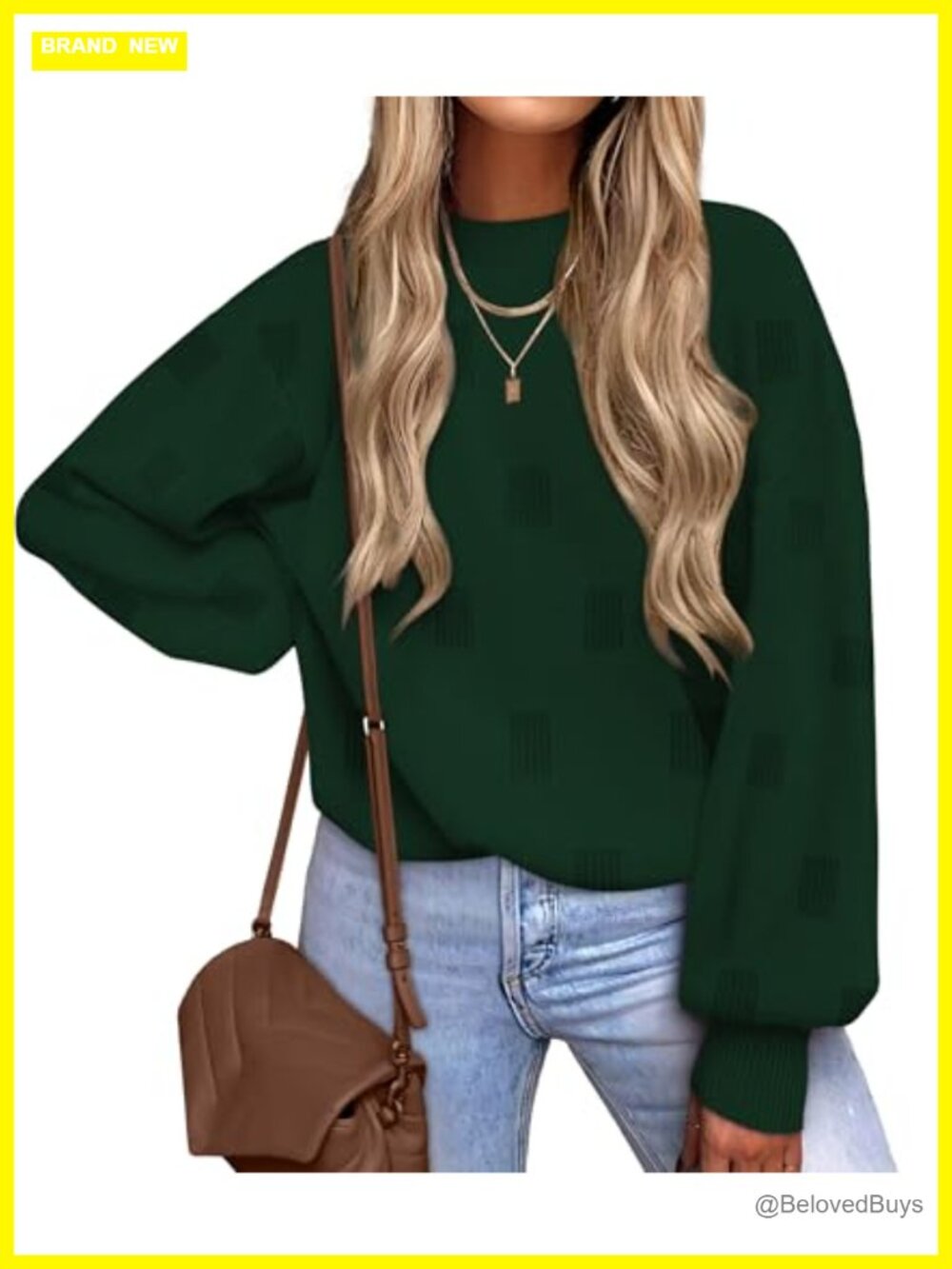 Turtleneck Knit Sweater Pullover Long Sleeve Puff Sleeves Fall Layering